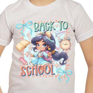 Princess Jasmine Chibi Back to shool graphic T-shirt for kids